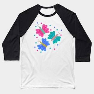 Fluttering rainbow Butterflies Baseball T-Shirt